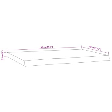 vidaXL Ράφι Επιτοίχιο Ορθ. Live Edge 50x40x2,5cm Μασίφ Ξύλο Ακακίας
