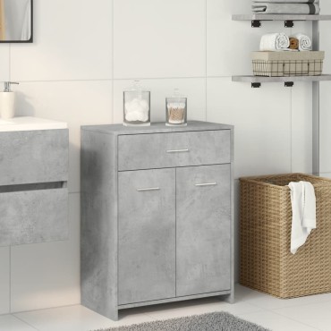 vidaXL Ντουλάπι Μπάνιου Γκρι του Σκυροδέματος 60x33x80cm Επεξ. Ξύλο