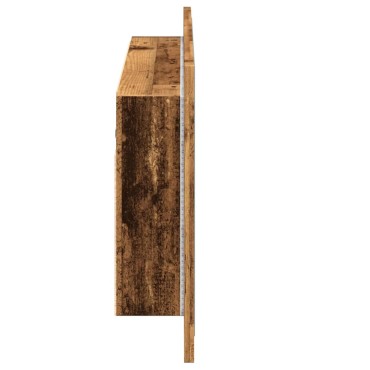 vidaXL Έπιπλο Καθρέφτη με LED Όψη Παλαιού Ξύλου 40x12x45cm Επεξ. Ξύλο 1 τεμ.