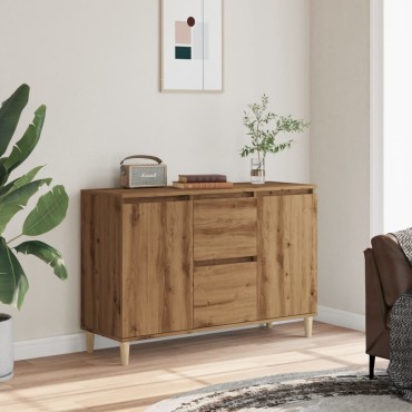 vidaXL Μπουφές Αρτισιανή Δρυς 102x35x70cm από Επεξεργασμένο Ξύλο 1 τεμ.