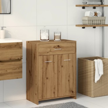 vidaXL Ντουλάπι Μπάνιου Αρτισιανή Δρυς 60x33x80cm Επεξ. Ξύλο