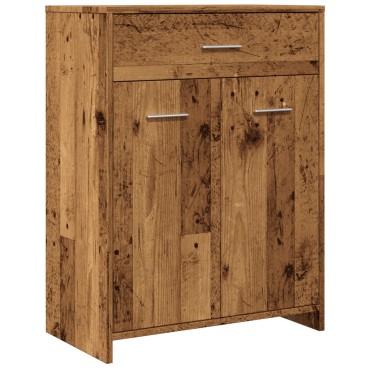 vidaXL Ντουλάπι Μπάνιου Όψη Παλαιού Ξύλου 60x33x80cm από Επεξ. Ξύλο