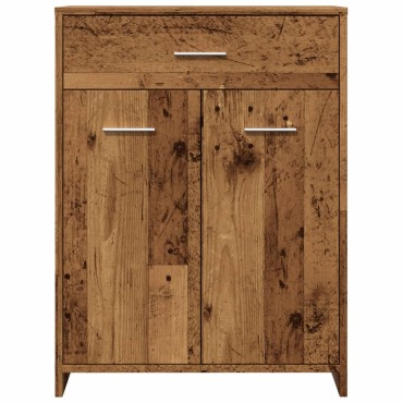 vidaXL Ντουλάπι Μπάνιου Όψη Παλαιού Ξύλου 60x33x80cm από Επεξ. Ξύλο