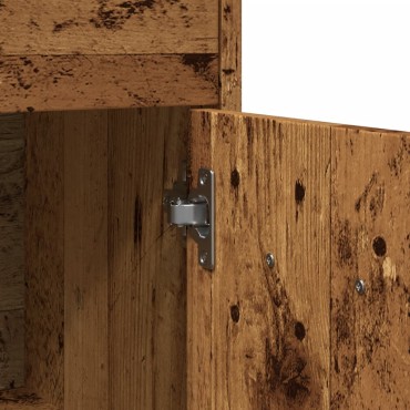 vidaXL Ντουλάπι Μπάνιου Όψη Παλαιού Ξύλου 60x33x80cm από Επεξ. Ξύλο