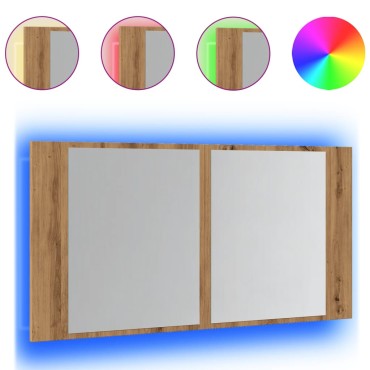 vidaXL Καθρέφτης Ντουλάπι Αρτισιανή Δρυς 90x12x45cm Επεξ. Ξύλο 1 τεμ.