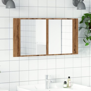vidaXL Καθρέφτης Ντουλάπι Αρτισιανή Δρυς 90x12x45cm Επεξ. Ξύλο 1 τεμ.
