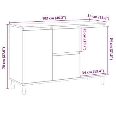 vidaXL Ραφιέρα Όψη Παλαιού Ξύλου 102x35x70cm Επεξεργασμένο Ξύλο 1 τεμ.