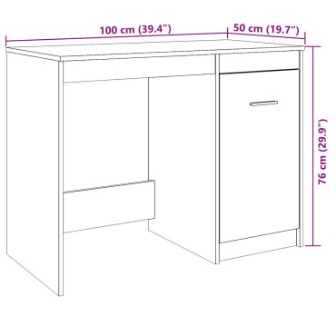 vidaXL Γραφείο Αρτισιανή Δρυς 100x50x76cm από Επεξεργασμένο Ξύλο 1 τεμ.