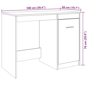 vidaXL Γραφείο Αρτισιανή Δρυς 100x50x76cm από Επεξεργασμένο Ξύλο 1 τεμ.