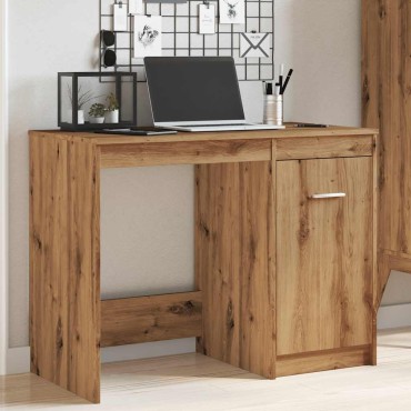 vidaXL Γραφείο Αρτισιανή Δρυς 100x50x76cm από Επεξεργασμένο Ξύλο 1 τεμ.