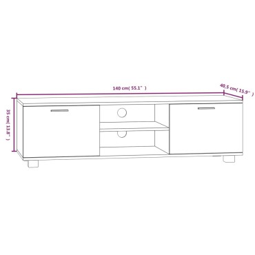 vidaXL Έπιπλο Τηλεόρασης Sonoma Δρυς 140x40,5x35cm Επεξεργ. Ξύλο