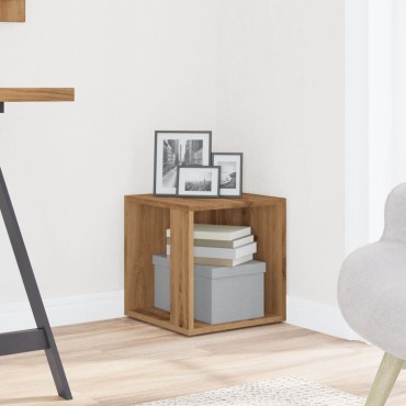 vidaXL Βοηθητικό Τραπέζι Αρτισιανή Δρυς 33x33x34cm Επεξ. Ξύλο 1 τεμ.