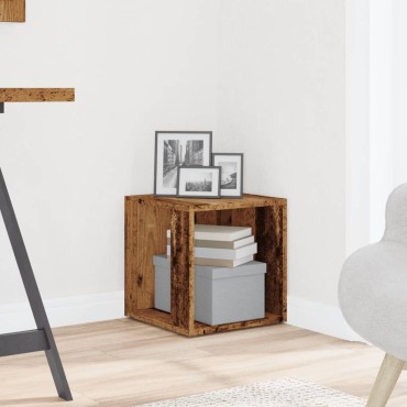 vidaXL Τραπέζι Βοηθητικό Παλαιό Ξύλο 33x33x34cm από Επεξ. Ξύλο