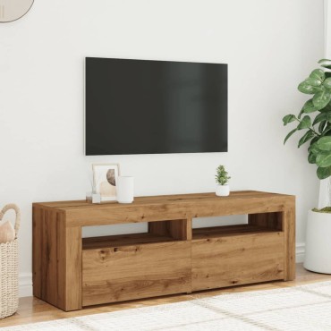 vidaXL Έπιπλο Τηλεόρασης με LED Αρτισιανή Δρυς 120x35x40cm Επεξ.Ξύλο