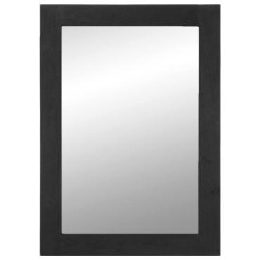 vidaXL Καθρέφτης Μπάνιου Μαύρος 50x70x2,5cm Επεξ. Ξύλο/Oρείχαλκος