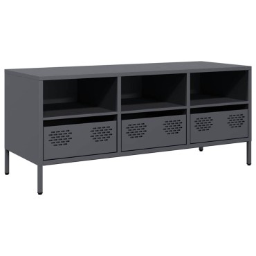 vidaXL Έπιπλο Τηλεόρασης Ανθρακί 101,5x39x43,5cm Ατσάλι Ψυχρής Έλασης
