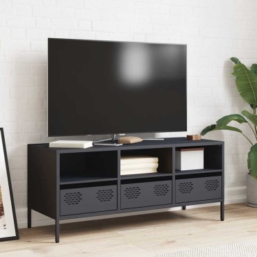 vidaXL Έπιπλο Τηλεόρασης Ανθρακί 101,5x39x43,5cm Ατσάλι Ψυχρής Έλασης