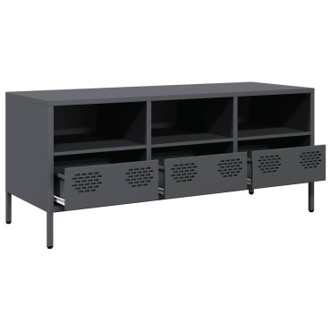 vidaXL Έπιπλο Τηλεόρασης Ανθρακί 101,5x39x43,5cm Ατσάλι Ψυχρής Έλασης