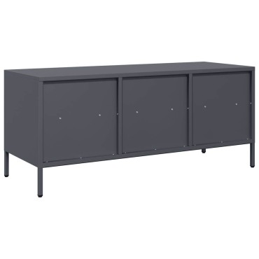 vidaXL Έπιπλο Τηλεόρασης Ανθρακί 101,5x39x43,5cm Ατσάλι Ψυχρής Έλασης