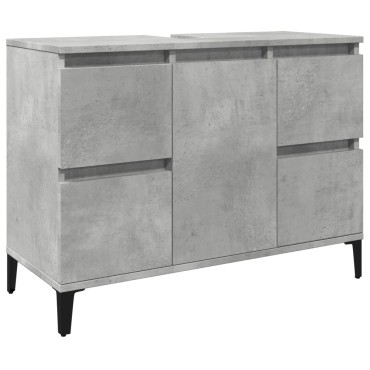 vidaXL Ντουλάπι Νιπτήρα Γκρι Σκυρ. 80x33x60cm Επεξεργασμένο Ξύλο 1 τεμ.
