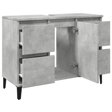 vidaXL Ντουλάπι Νιπτήρα Γκρι Σκυρ. 80x33x60cm Επεξεργασμένο Ξύλο 1 τεμ.