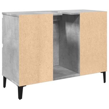 vidaXL Ντουλάπι Νιπτήρα Γκρι Σκυρ. 80x33x60cm Επεξεργασμένο Ξύλο 1 τεμ.