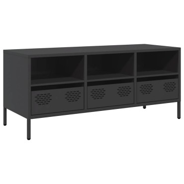 vidaXL Έπιπλο Τηλεόρασης Μαύρο 101,5x39x43,5cm Ατσάλι Ψυχρής Έλασης