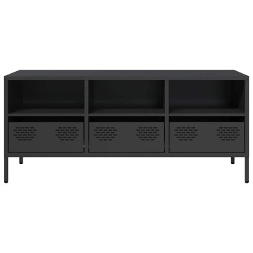 vidaXL Έπιπλο Τηλεόρασης Μαύρο 101,5x39x43,5cm Ατσάλι Ψυχρής Έλασης