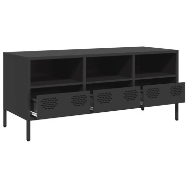 vidaXL Έπιπλο Τηλεόρασης Μαύρο 101,5x39x43,5cm Ατσάλι Ψυχρής Έλασης