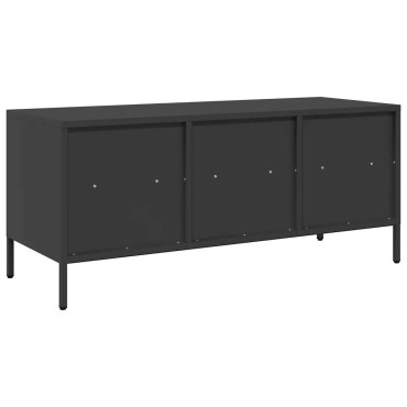 vidaXL Έπιπλο Τηλεόρασης Μαύρο 101,5x39x43,5cm Ατσάλι Ψυχρής Έλασης