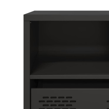vidaXL Έπιπλο Τηλεόρασης Μαύρο 101,5x39x43,5cm Ατσάλι Ψυχρής Έλασης