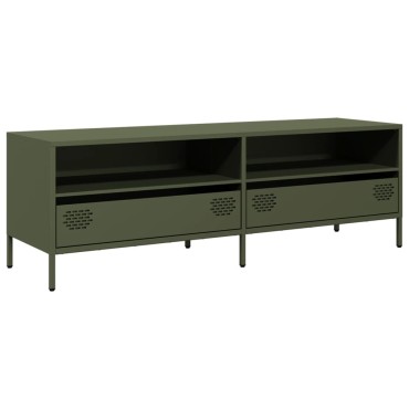 vidaXL Έπιπλο Τηλεόρασης Λαδί 135x39x43,5cm Ατσάλι Ψυχρής Έλασης