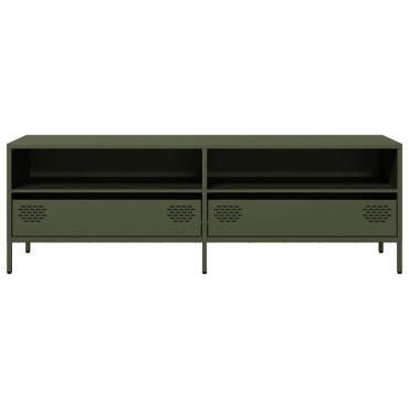 vidaXL Έπιπλο Τηλεόρασης Λαδί 135x39x43,5cm Ατσάλι Ψυχρής Έλασης