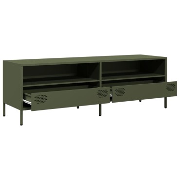 vidaXL Έπιπλο Τηλεόρασης Λαδί 135x39x43,5cm Ατσάλι Ψυχρής Έλασης
