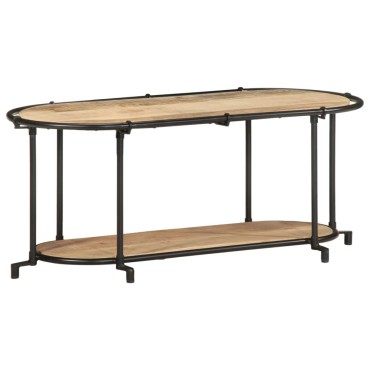 vidaXL Έπιπλο Τηλεόρασης 100x42x40cm Μασίφ Ακατέργ. Ξύλο Μάνγκο 1 τεμ.
