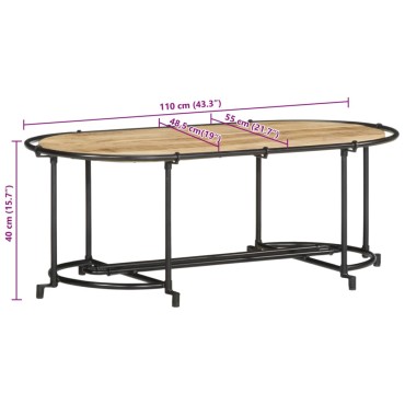 vidaXL Τραπεζάκι Σαλονιού 110x55x40cm από Μασίφ Ξύλο Μάνγκο 1 τεμ.
