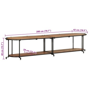 vidaXL Έπιπλο Τηλεόρασης 200x42x40cm από Μασίφ Ξύλο Ακακίας 1 τεμ.