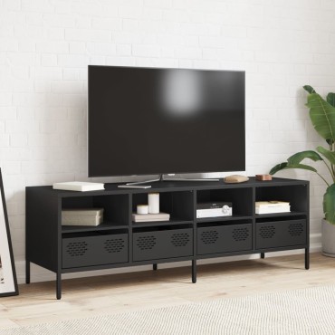 vidaXL Έπιπλο Τηλεόρασης Μαύρο 135x39x43,5cm Ατσάλι Ψυχρής Έλασης