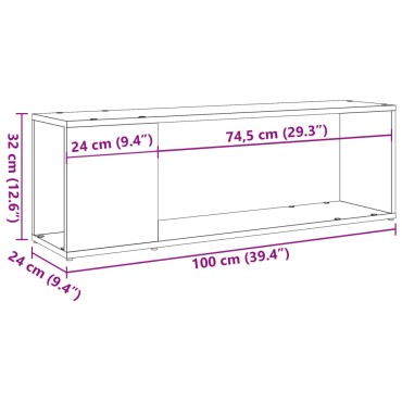 vidaXL Έπιπλο Τηλεόρασης Όψη Παλαιού Ξύλου 100x24x32cm Επεξεργ. Ξύλο