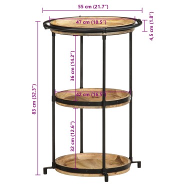 vidaXL Βοηθητικό Τραπέζι 55x83cm από Μασίφ Ξύλο Μάνγκο 1 τεμ.