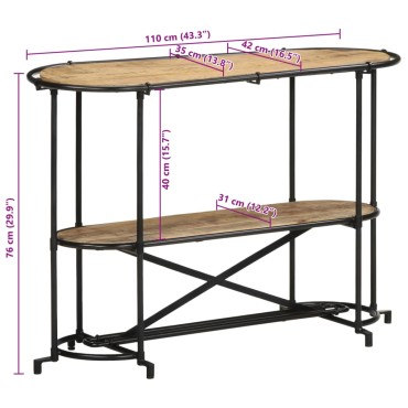 vidaXL Τραπέζι Κονσόλα 110x42x76cm από Μασίφ Ξύλο Μάνγκο 1 τεμ.