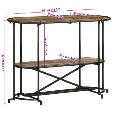vidaXL Κονσόλα Τραπέζι 110x42x76cm από Μασίφ Ανακυκλωμένο Ξύλο 1 τεμ.