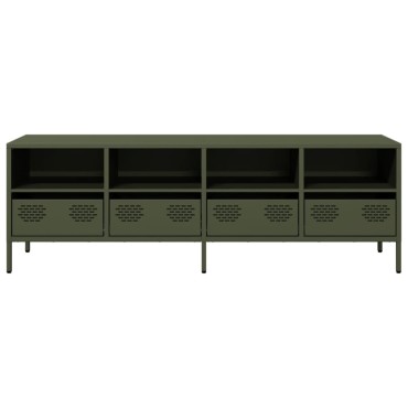 vidaXL Έπιπλο Τηλεόρασης Λαδί 135x39x43,5cm Ατσάλι Ψυχρής Έλασης