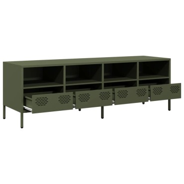 vidaXL Έπιπλο Τηλεόρασης Λαδί 135x39x43,5cm Ατσάλι Ψυχρής Έλασης