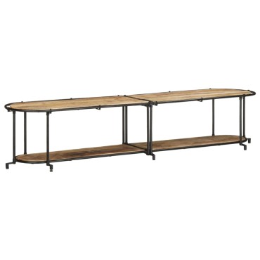 vidaXL Έπιπλο Τηλεόρασης 200x42x40cm Μασίφ Ακατέργ. Ξύλο Μάνγκο 1 τεμ.