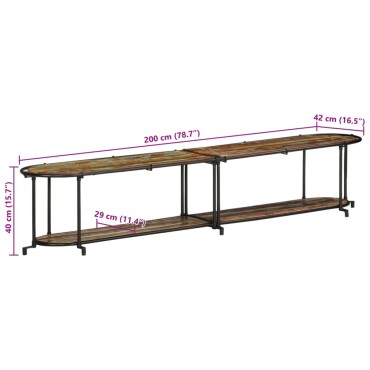 vidaXL Έπιπλο Τηλεόρασης 200x42x40cm από Μασίφ Ανακυκλωμένο Ξύλο 1 τεμ.