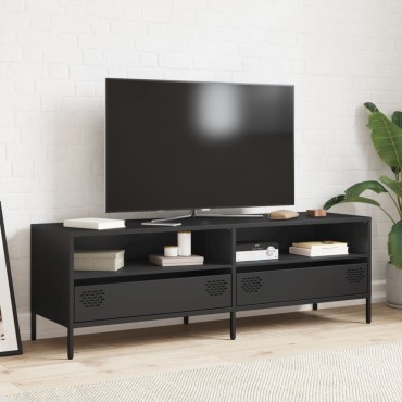 vidaXL Έπιπλο Τηλεόρασης Μαύρο 135x39x43,5cm Ατσάλι Ψυχρής Έλασης
