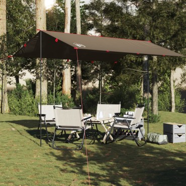 vidaXL Μουσαμάς Κάμπινγκ Αδιάβροχος Καφέ 366x306 εκ.
