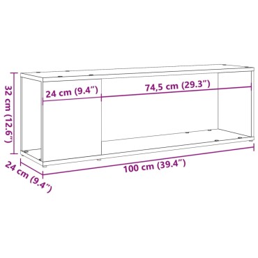 vidaXL Έπιπλο Τηλεόρασης Αρτισιανή Δρυς 100x24x32cm από Επεξεργ. Ξύλο