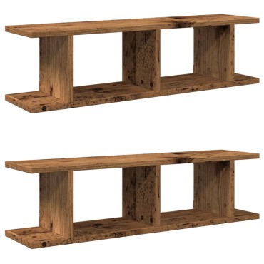 vidaXL Ραφιέρες Τοίχου 2 τεμ. Μαύρες 90x18x20cm Επεξεργ. Ξύλο